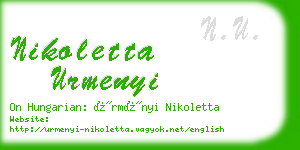 nikoletta urmenyi business card